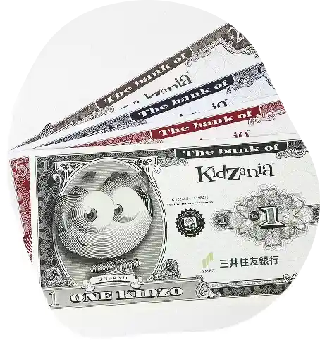 仕事をしてキッゾ（専用通貨）をもらい、買い物・サービスに使える！