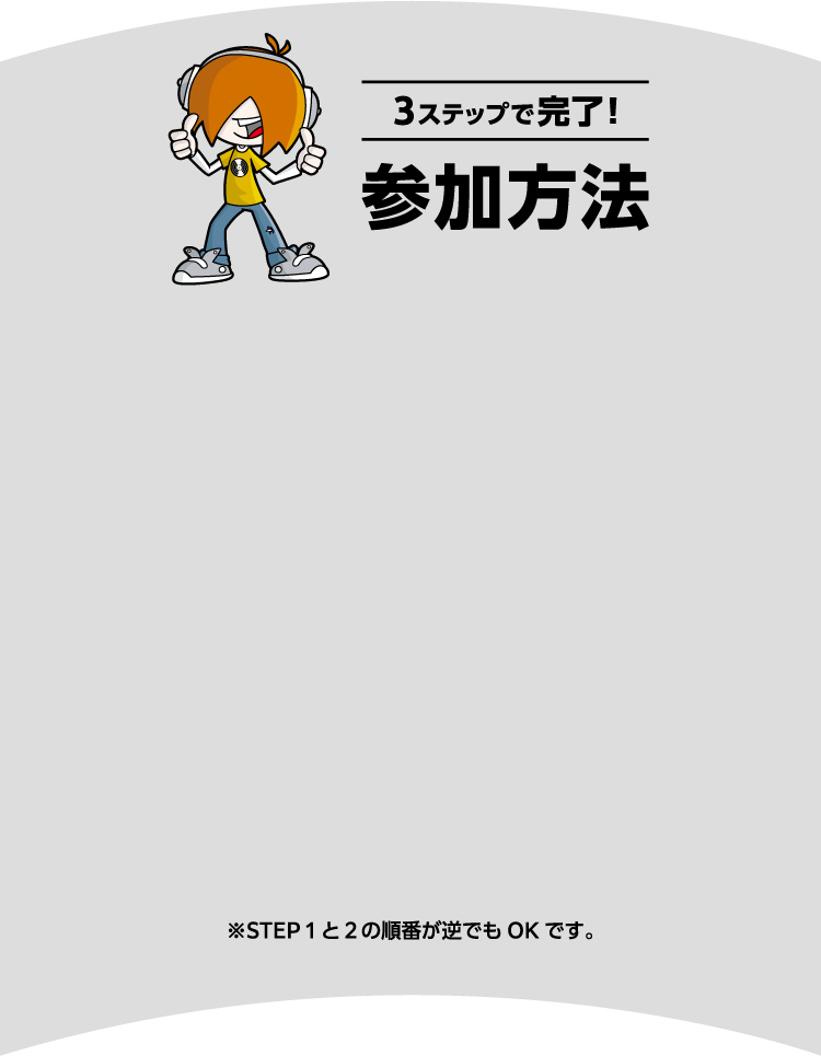 3ステップで完了！参加方法