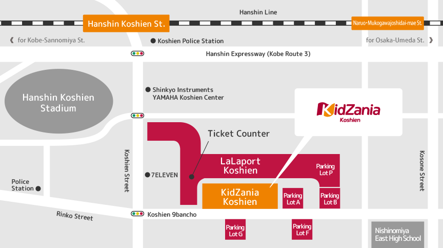 map around koshien